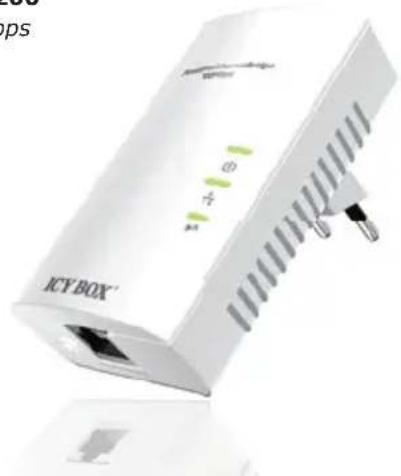 Icy Box IB-PL200D - Powerline Ethernet Bridge - 1