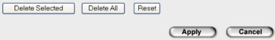 Delete Selected Delete All Reset Apply Cancel