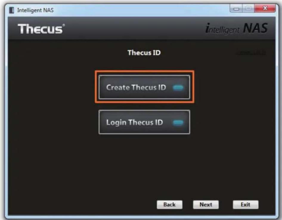 Thecus N2310 - • Schritt 1. Thecus-ID erstellen - 1