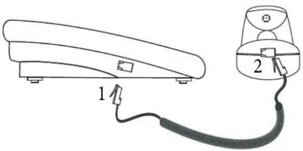 Funkwerk IP50 - Connecting the handset cord - 1