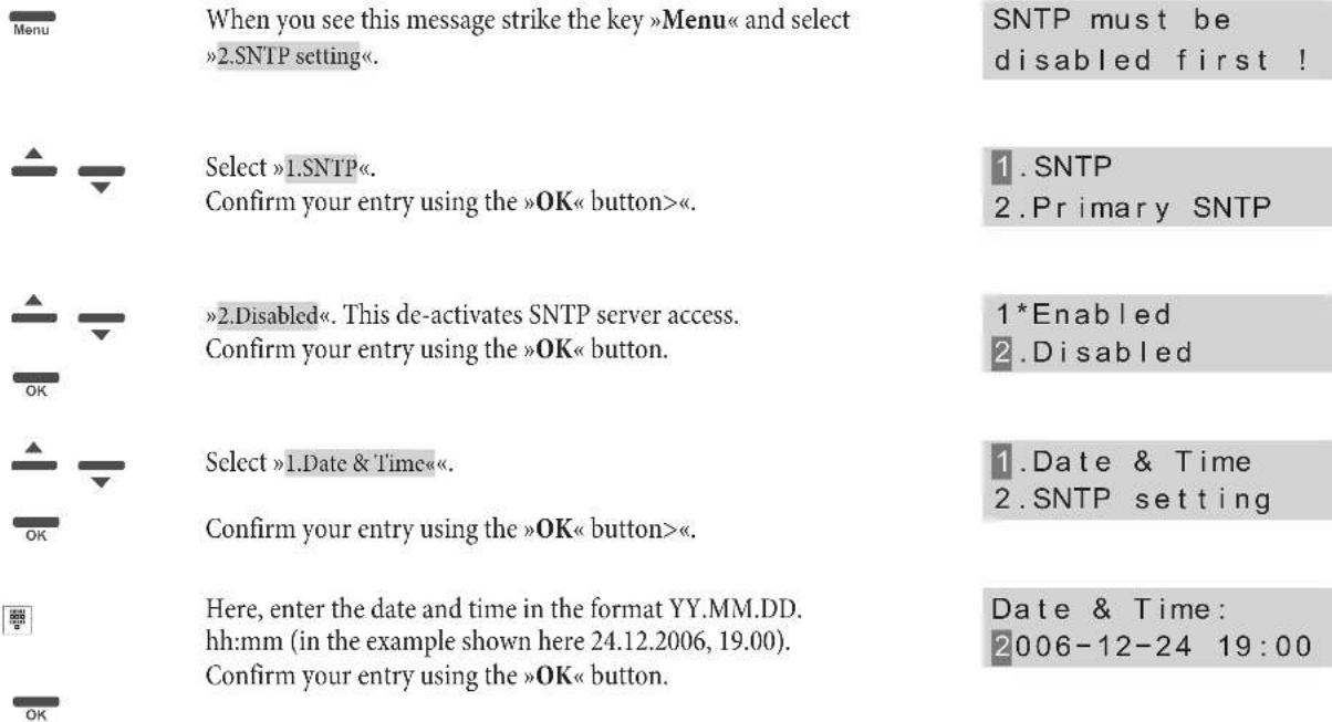 Funkwerk IP50 - Setting the date / time - 2