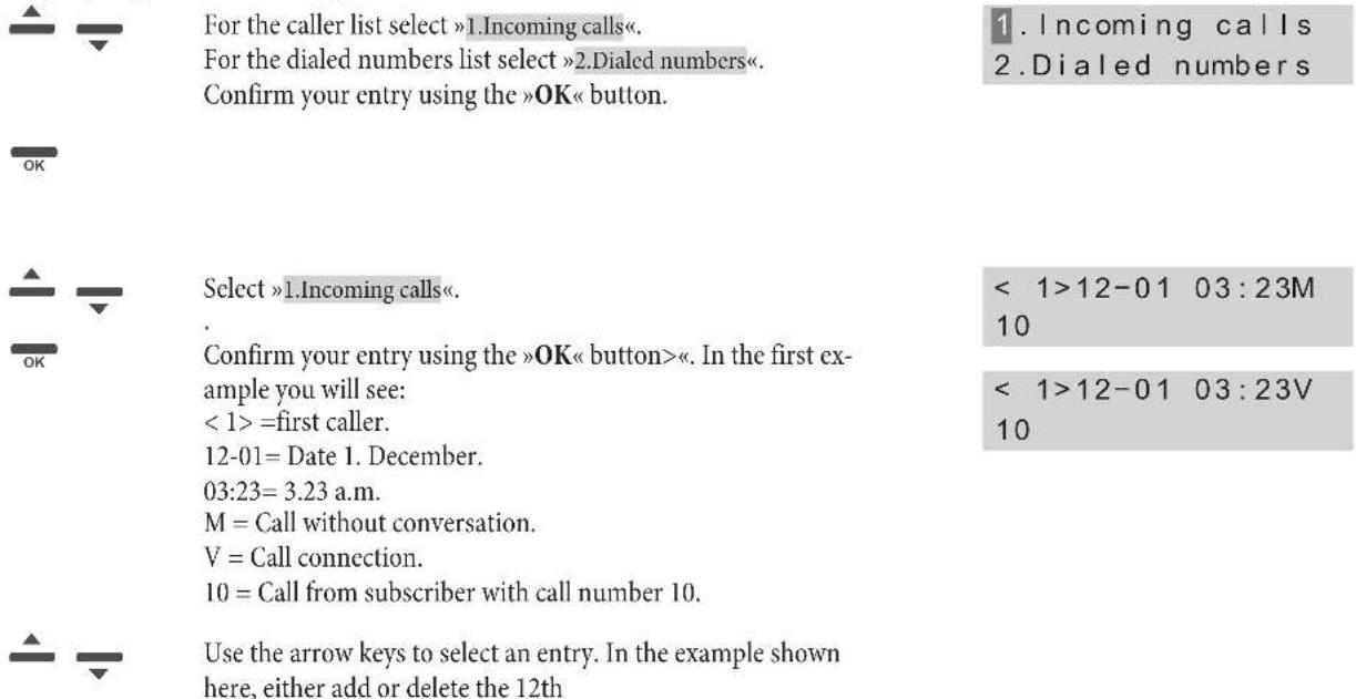 Funkwerk IP50 - Displaying the call history - 1
