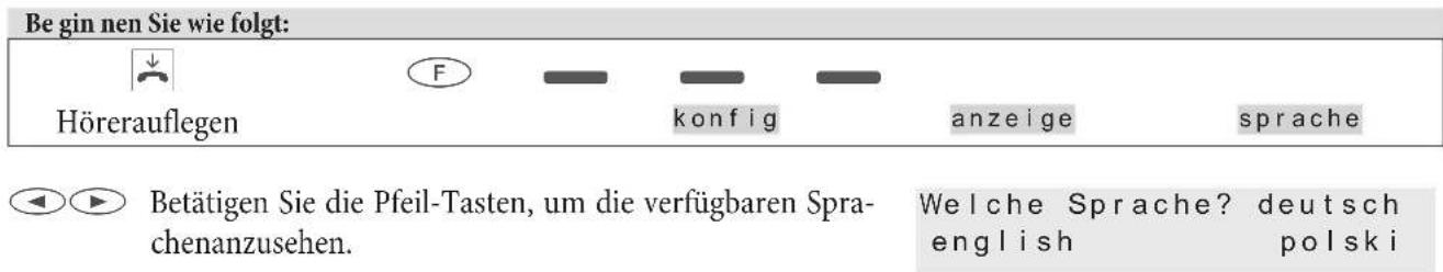Funkwerk IP-S290Plus - Sprache der Displayanzeige einstellen - 1