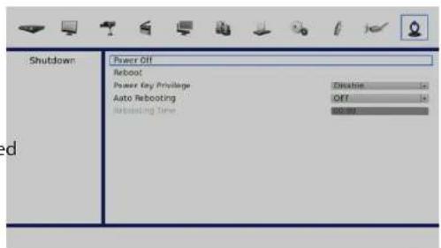 Shutdown Power Off Reboot Power Key Privilege Auto Rebooting Rebooting Time Disable: 1x Off: 1x 800.00