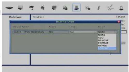 Database Total Size 1851GB Internal Blocks Device Name Active Delete Action ELATA WDC WORKREADS Free No NONE NONE ADD REMOVE FORMAT APPUR ADDRESS