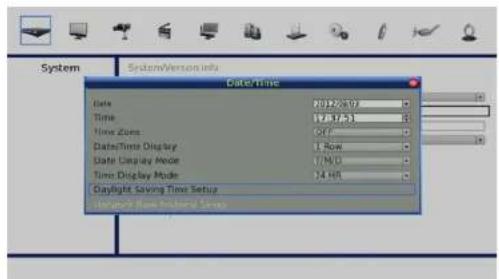 System SystemVersion.info CateTime Data 2012/09/03 Time 17:07:51 Time Zone OFF DataTime Display 1 Row Date Display Mode 17/00 Time Display Mode 24 HR Daylight Saving Time Setup Inventory from Industrial System