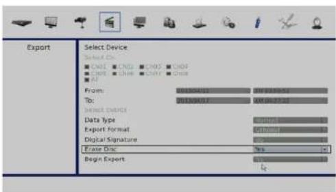 Export Select Device Select Cls ● CHOP ● CHUP ● CHOP ● CHOP ● CHOP ● Chup ● Chup ● Chup ● F1 From: 000004723 000004723 To: 000004727 000004727 SELECT DEVICE Data Type: 1 Export Format: 1 Digital Signature: 1 Erase Disc: Yes Begin Export: 1