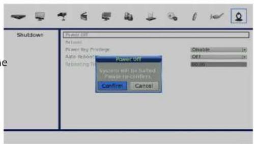 Shutdown Power Off Rebound Power By Protection Auto Rebound Rebooting To Power Off System will be halted. Please re-confirm. Confirm Cancel Disable: > Off: > 80.00