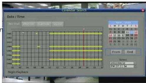 Calendar Search Date / Time Begin Playback Start From End Select 2013/04/32 PM 77:51-54