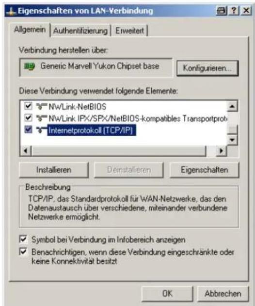 Wantec 5400 - IP –Adresse und Adressbereich vom PC/Laptop vorübergehend ändern. (Beispiele anhand Windows XP) - 1