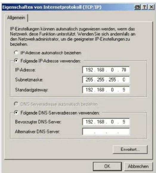 Wantec 5400 - IP –Adresse und Adressbereich vom PC/Laptop vorübergehend ändern. (Beispiele anhand Windows XP) - 8