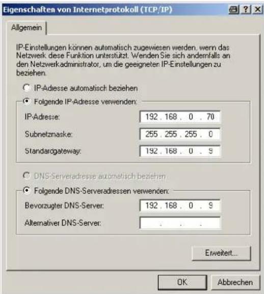 Wantec 5400 - IP –Adresse und Adressbereich vom PC/Laptop vorübergehend ändern. (Beispiele anhand Windows XP) - 2