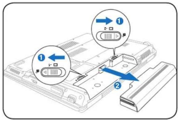 ASUS F3F - Installing and Removing the Battery Pack - 3
