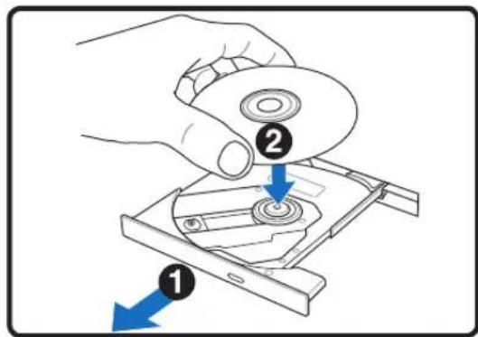 ASUS F3F - Optical Drive Inserting an optical disc - 2