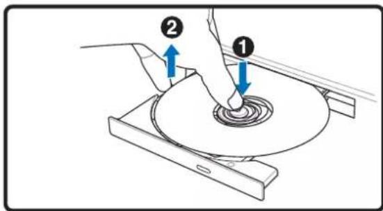 ASUS W5F - Removing an optical disc - 1