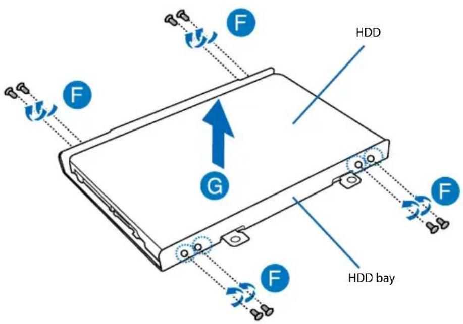 ASUS G750JS - Replacing the Hard Disk Drive (HDD) - 3