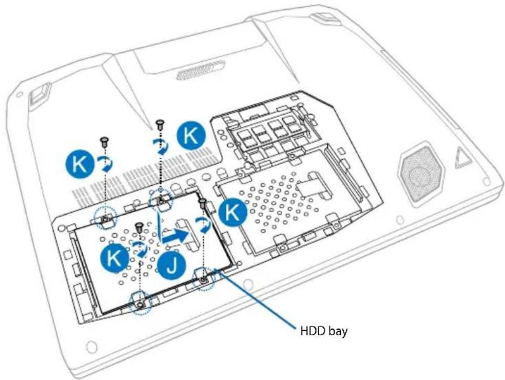 ASUS G750JS - Replacing the Hard Disk Drive (HDD) - 5