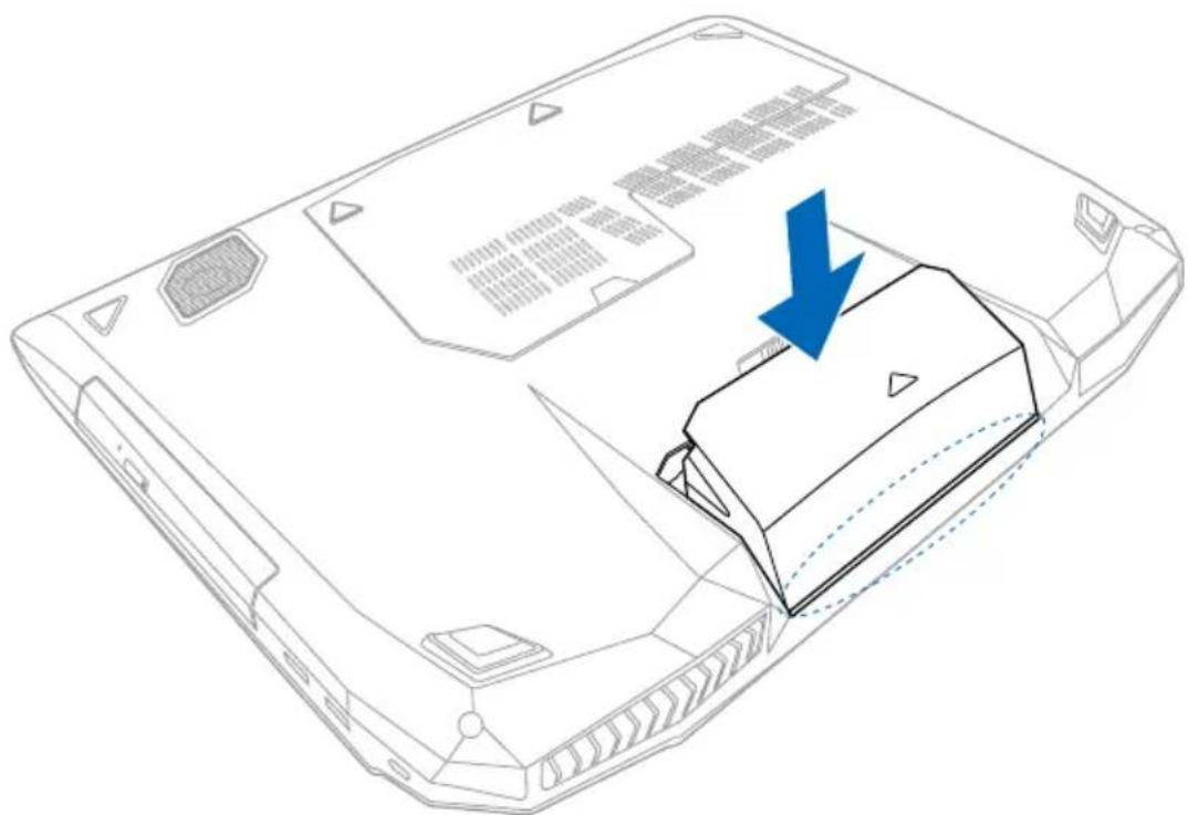 ASUS G750JS - Install the battery pack (on selected models). - 1