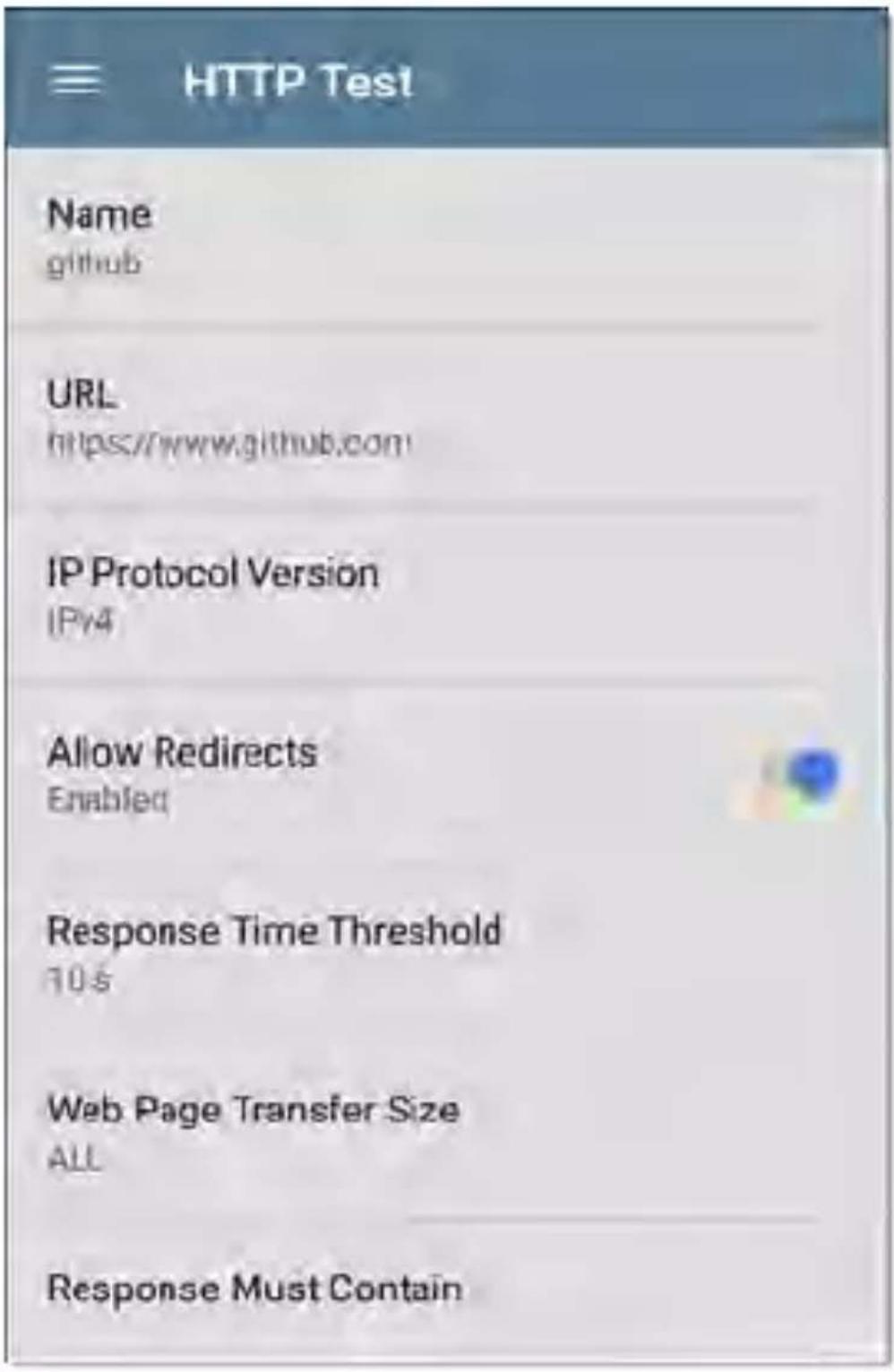 NetAlly LinkRunner 10G - HTTP Test Settings - 1