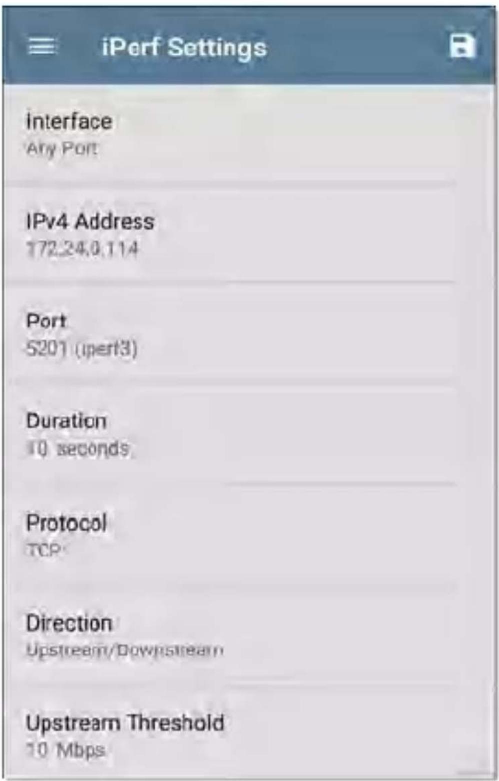 NetAlly LinkRunner 10G - Configuring iPerf Settings - 1