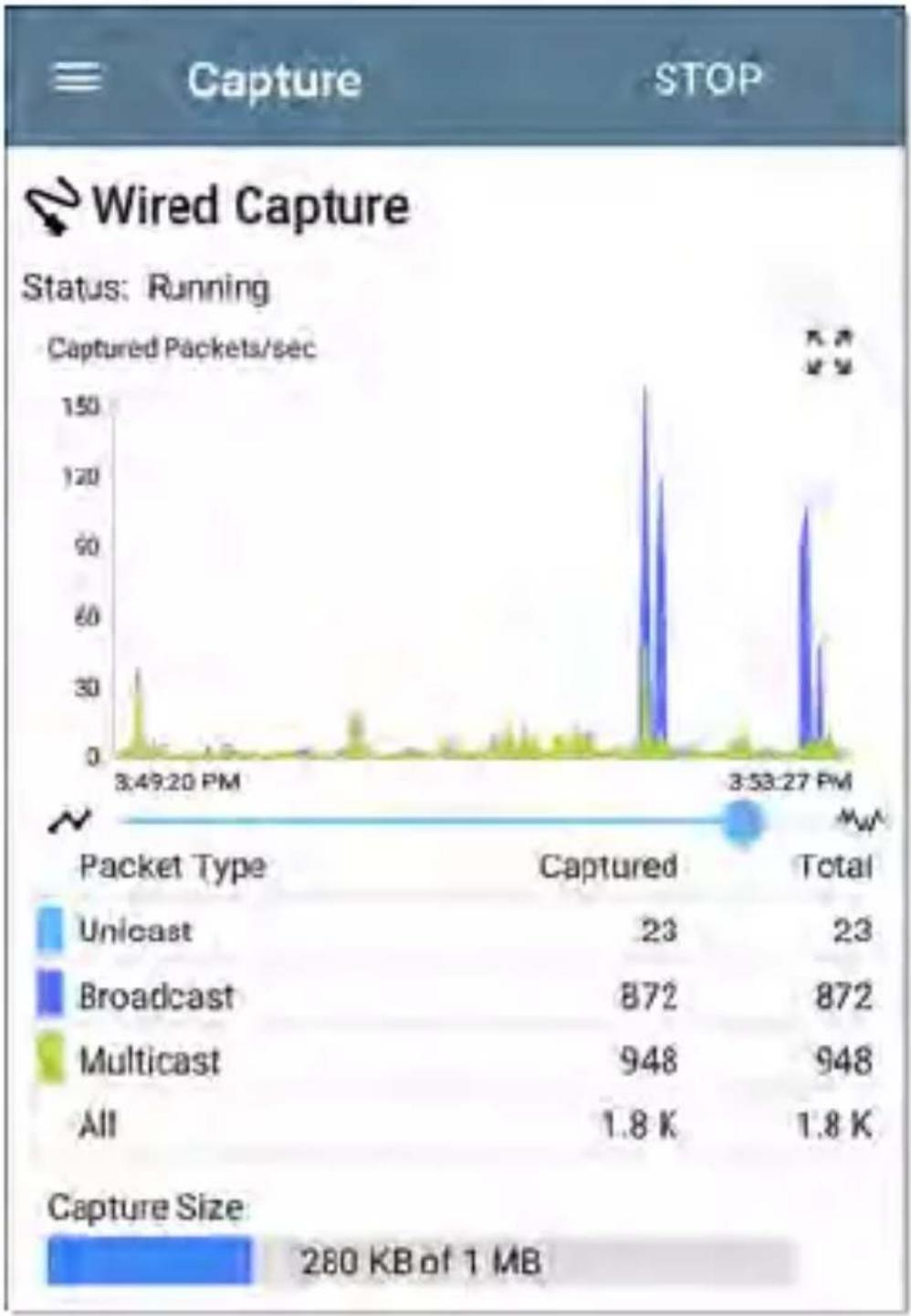 NetAlly LinkRunner 10G - Running and Viewing Captures - 2