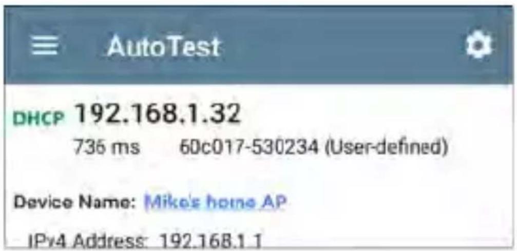 NetAlly LinkRunner 10G - DHCP Test Results - 2