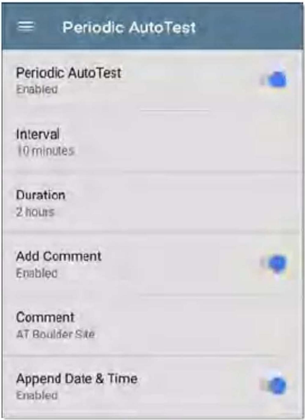 NetAlly LinkRunner 10G - Periodic AutoTest Settings - 2
