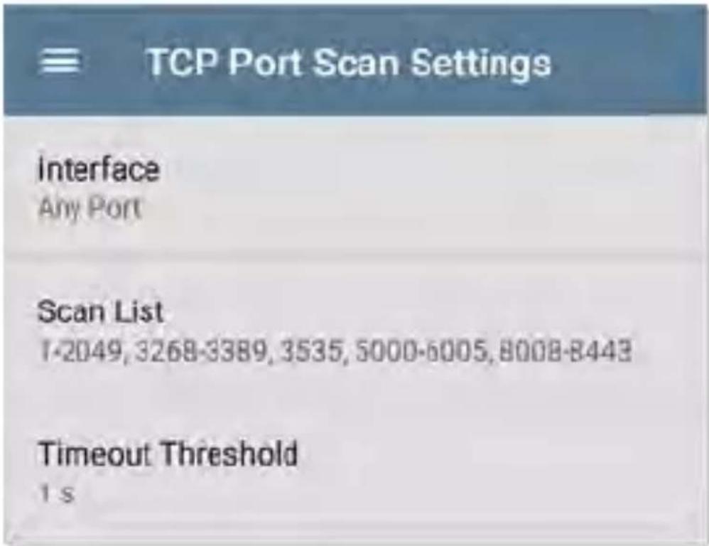 NetAlly LinkRunner 10G - TCP Port Scan Settings - 2