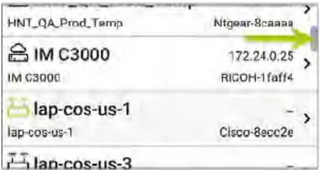 NetAlly LinkRunner 10G - Main Discovery List Screen - 2