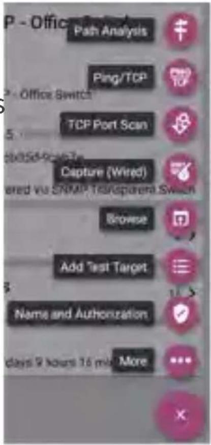 NetAlly LinkRunner 10G - Discovery App Floating Action Menu - 1