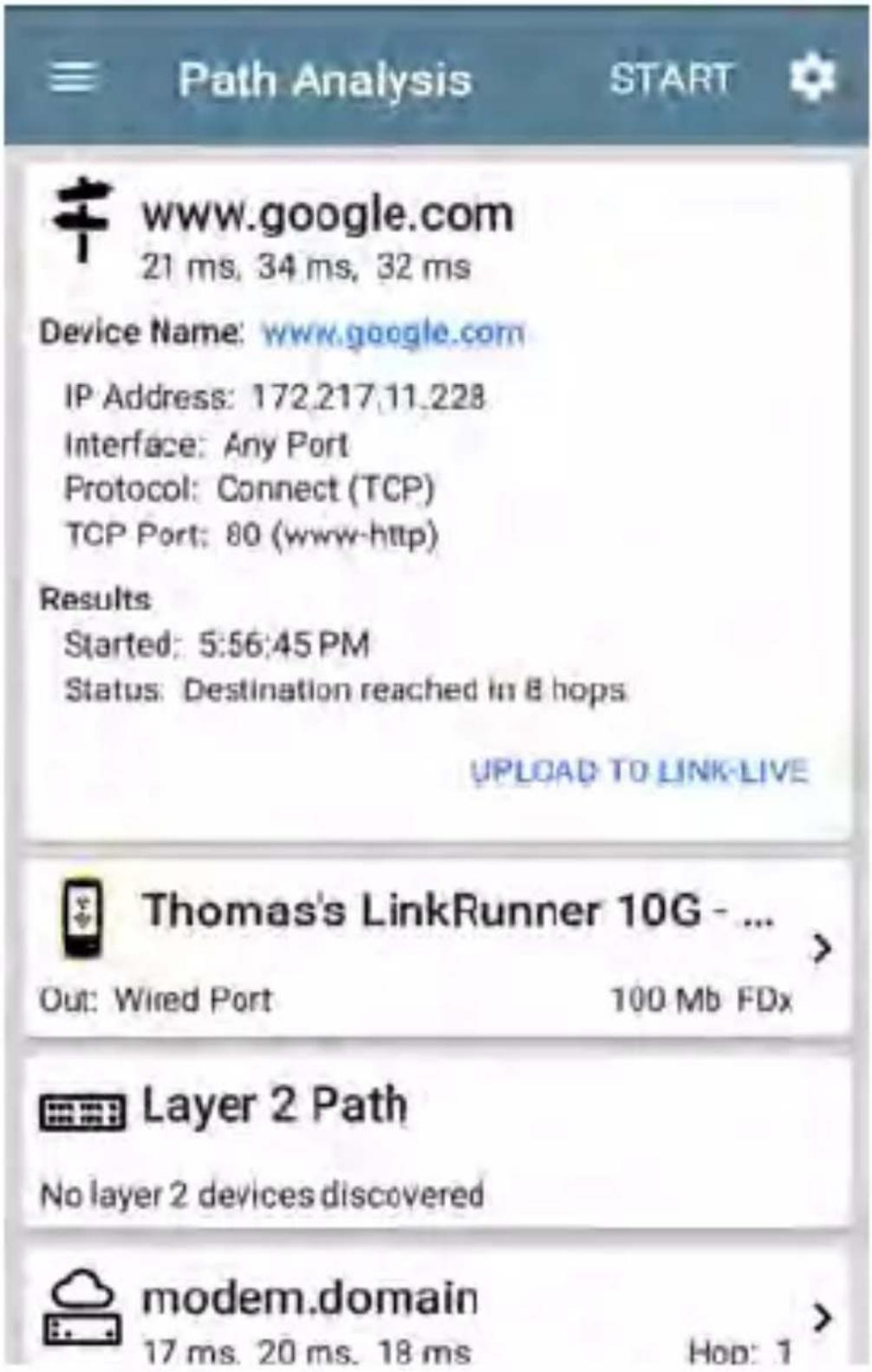 NetAlly LinkRunner 10G - Running Path Analysis - 1