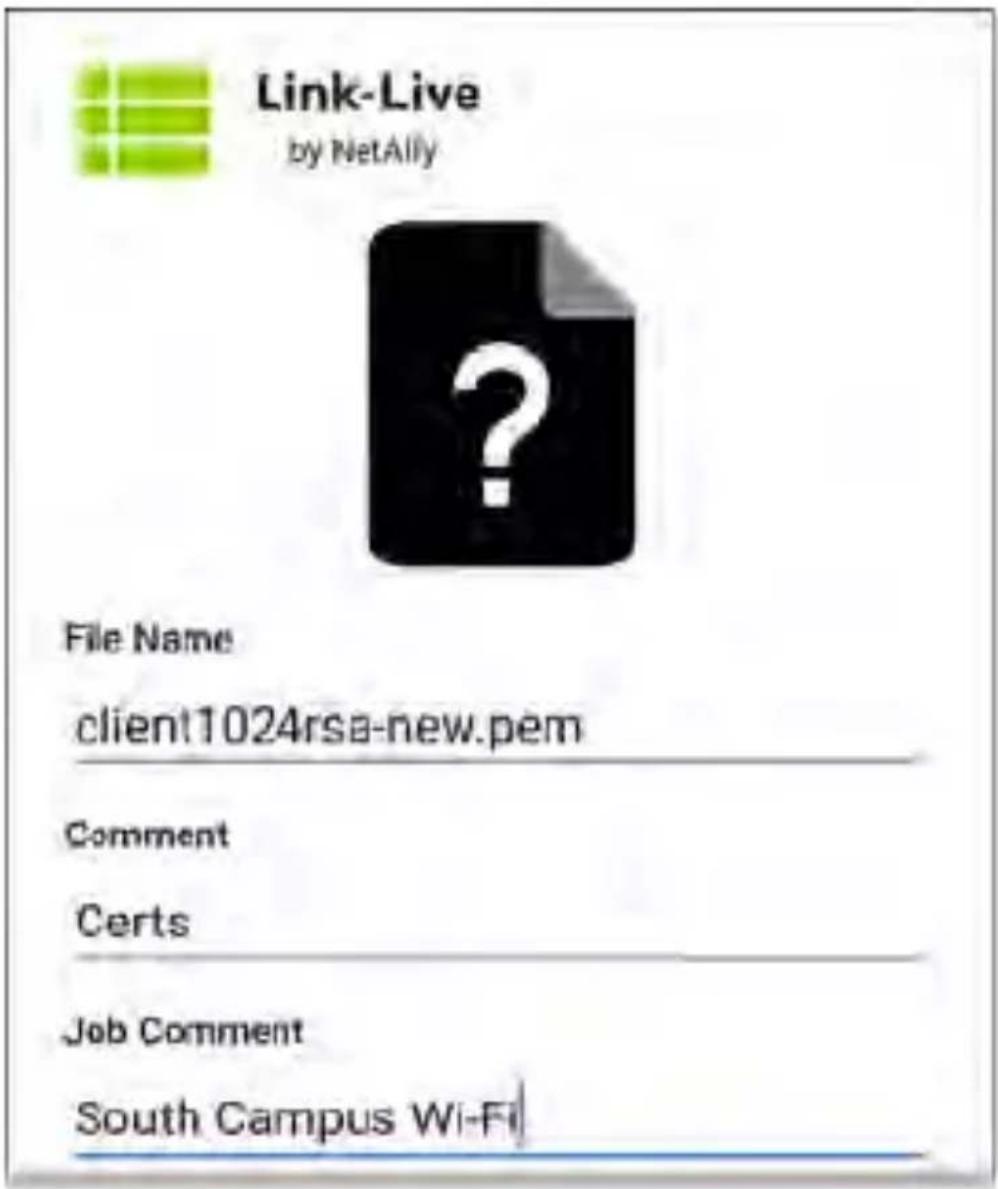 NetAlly LinkRunner 10G - Job Comment - 1