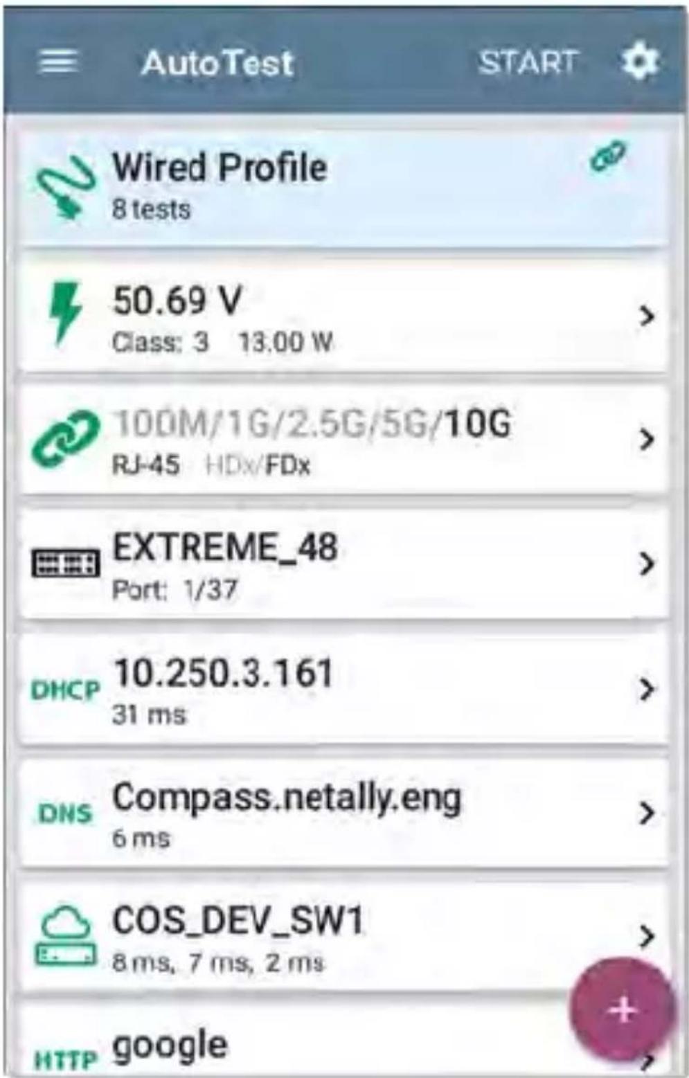 NetAlly LinkRunner 10G - Wired AutoTest Profiles - 1