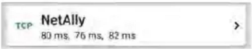 NetAlly LinkRunner 10G - TCP Connect Test Results - 1