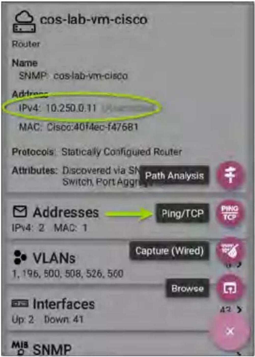NetAlly LinkRunner 10G - Populating Ping/TCP from Another App - 1