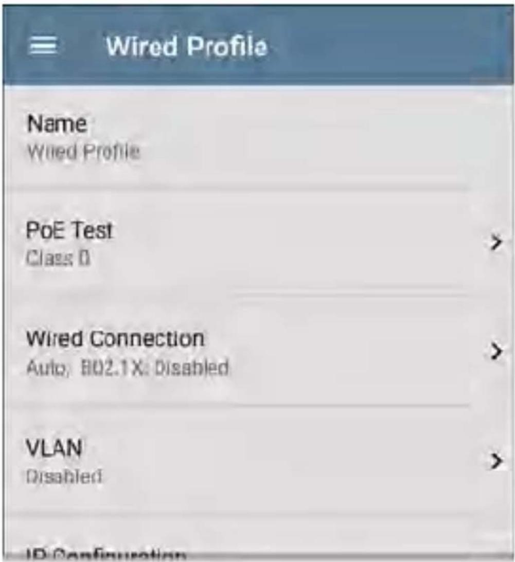 NetAlly LinkRunner 10G - Wired Profile Settings - 1
