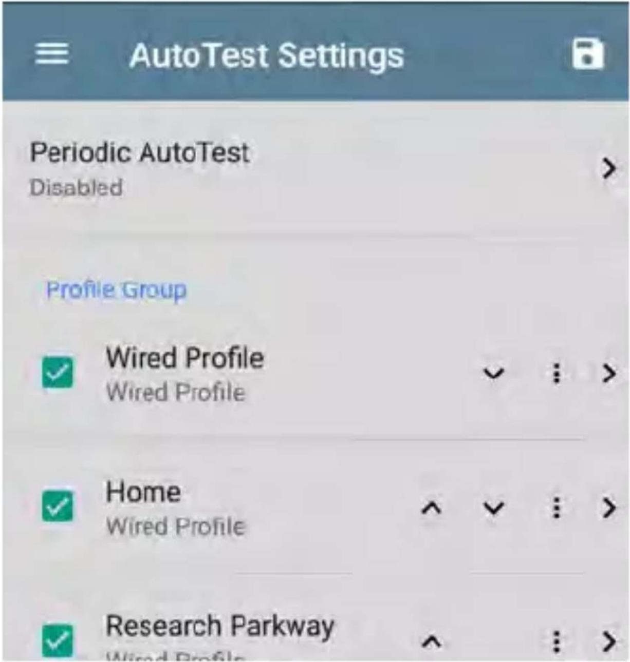 NetAlly LinkRunner 10G - AutoTest Settings Screen - 1