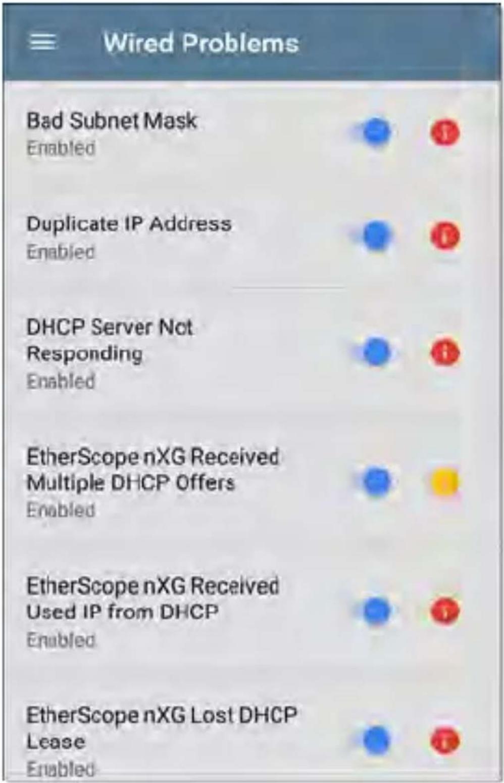 NetAlly LinkRunner 10G - Problem Settings - 3