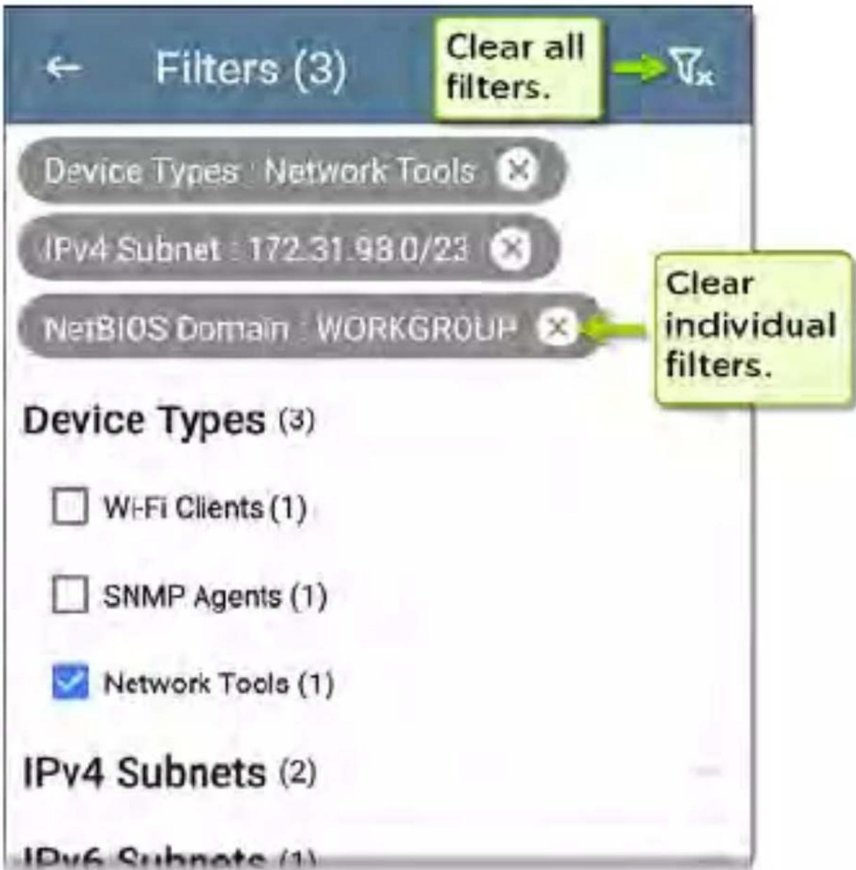 NetAlly LinkRunner 10G - Filtering the Discovery List - 2