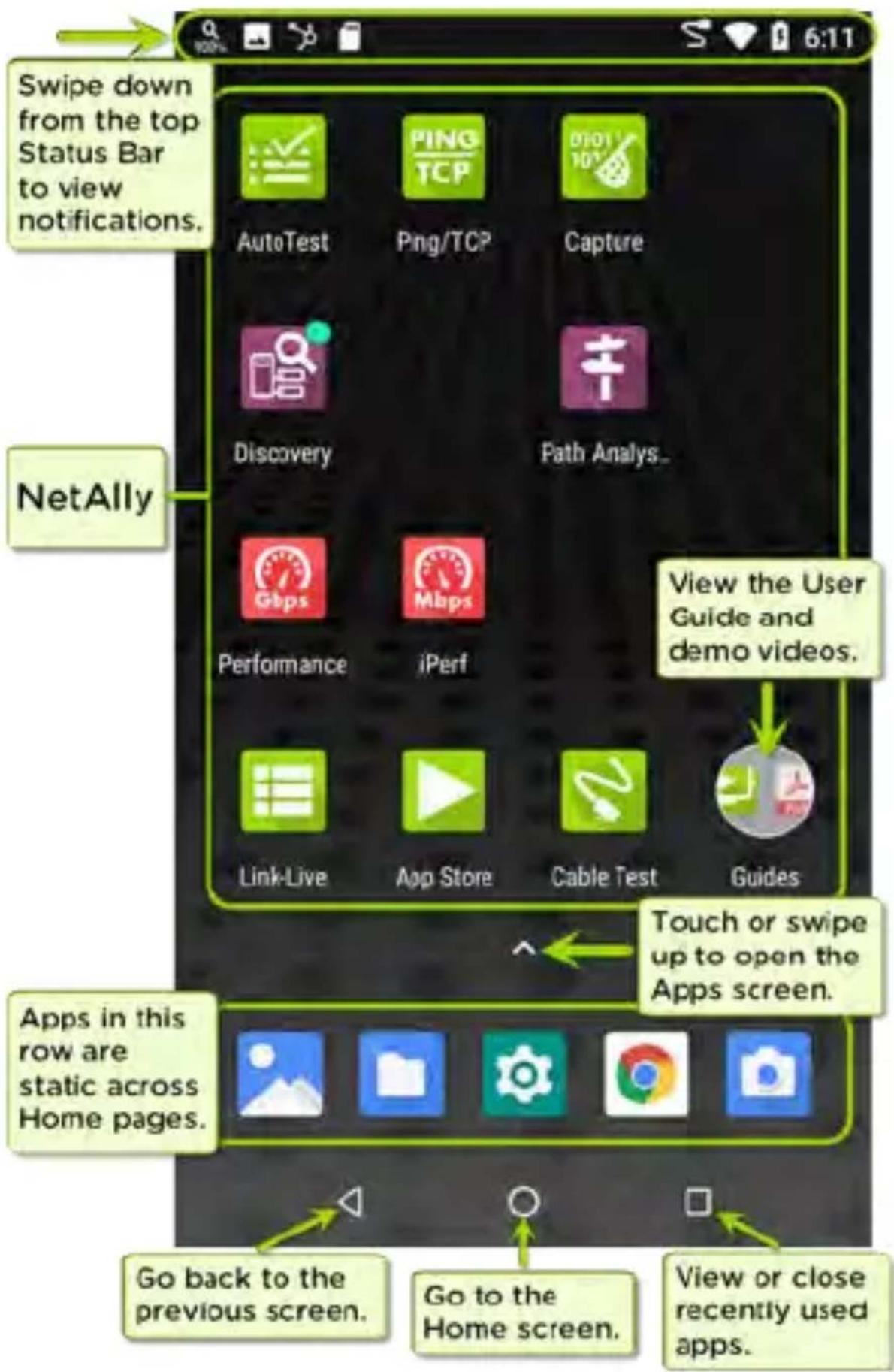 NetAlly LinkRunner 10G - Home Screen - 1