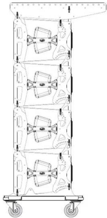 DAS Audio Event-121A - Array mounting of groups of 4 units on a flatbed dolly - 4