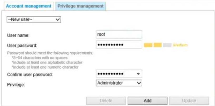 Vivotek FD9369 - Security > User accounts - 1