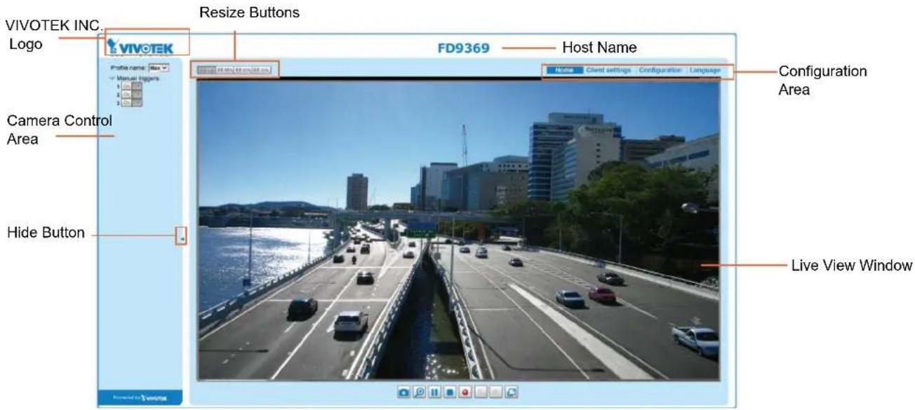 Vivotek FD9369 - Main Page - 1
