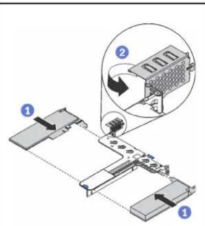 Diagram showing a device assembly with labeled components and a magnified inset highlighting a component with arrows.