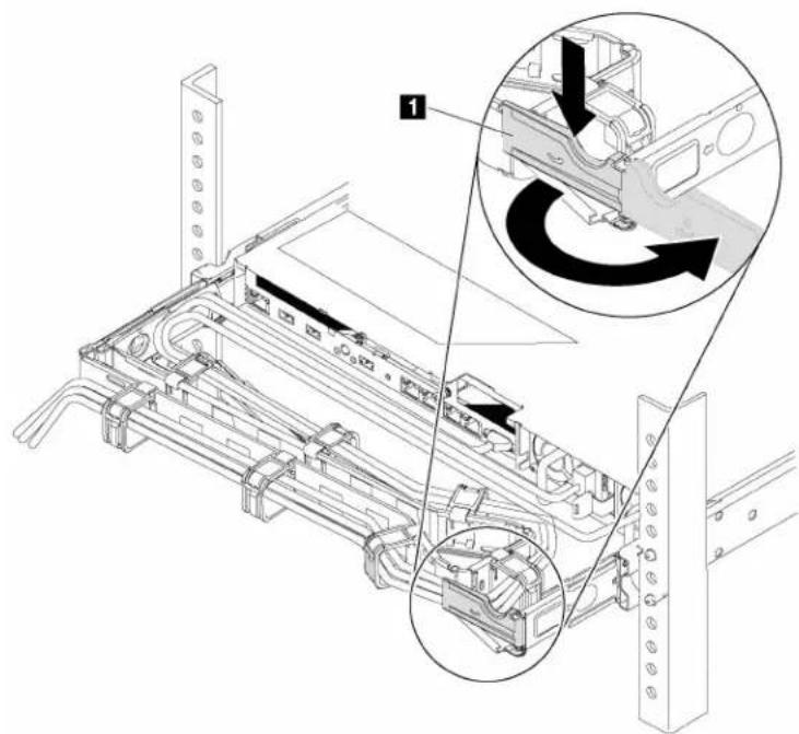 Technical diagram showing mechanical assembly with labeled components and directional arrows indicating motion or movement.