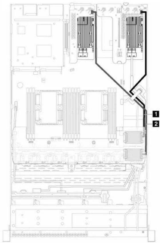 Technical diagram of an electronic hardware rack with labeled components and connection lines
