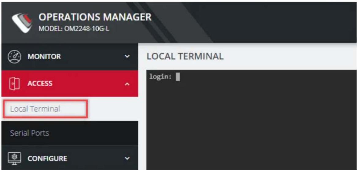 Opengear OM2200 - Accessing the WebGUI CLI Terminal - 1