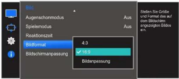 SAMSUNG LS27E510CS - Ändern der Bildformat - 2