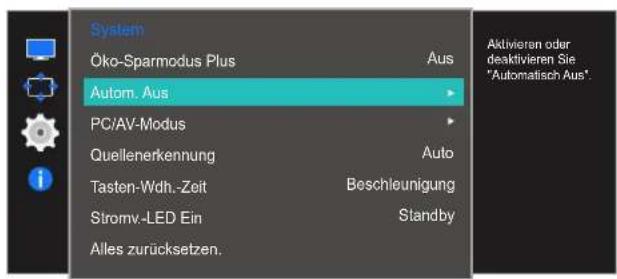 SAMSUNG LS27E510CS - Konfigurieren von Autom. Aus - 1