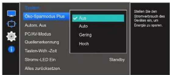 SAMSUNG LS27E510CS - Konfigurieren von Öko-Sparmodus Plus - 1